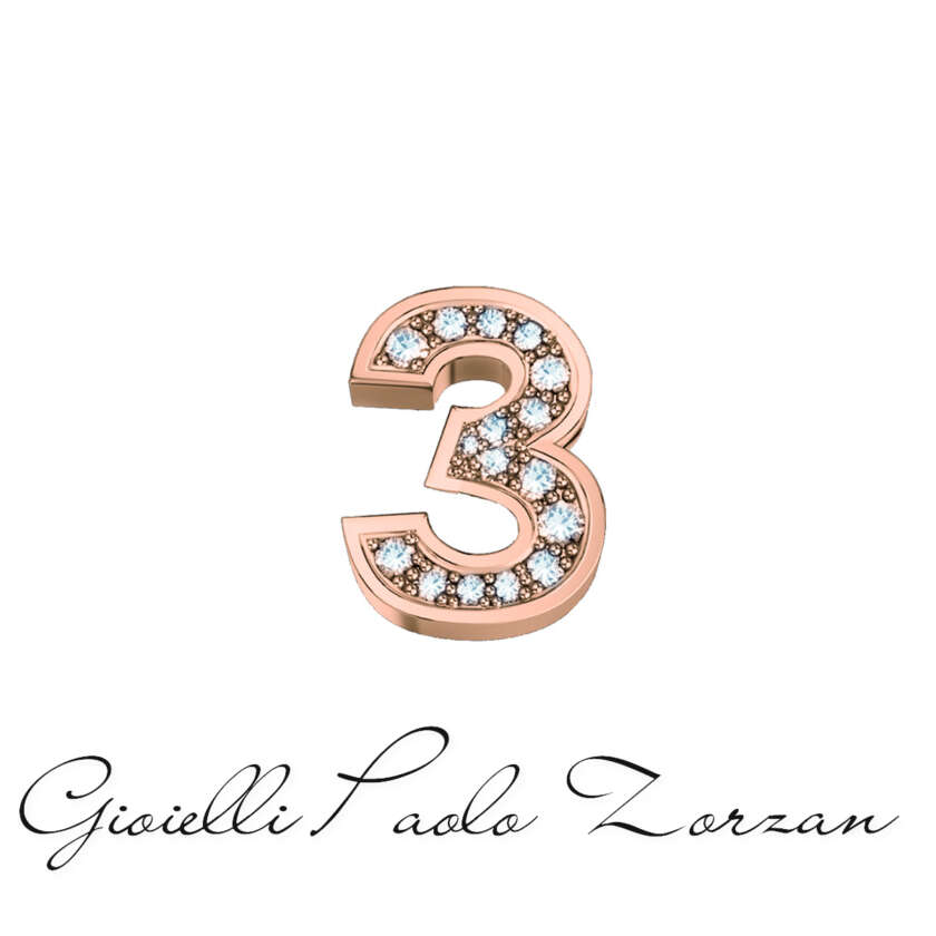 Numero 3 in oro rosa e diamanti Elements DonnaOro Ref. DCHF9145N3.002