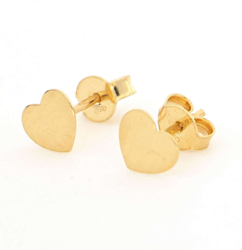 Orecchini cuore al lobo in oro giallo  OR-914 - immagine 2