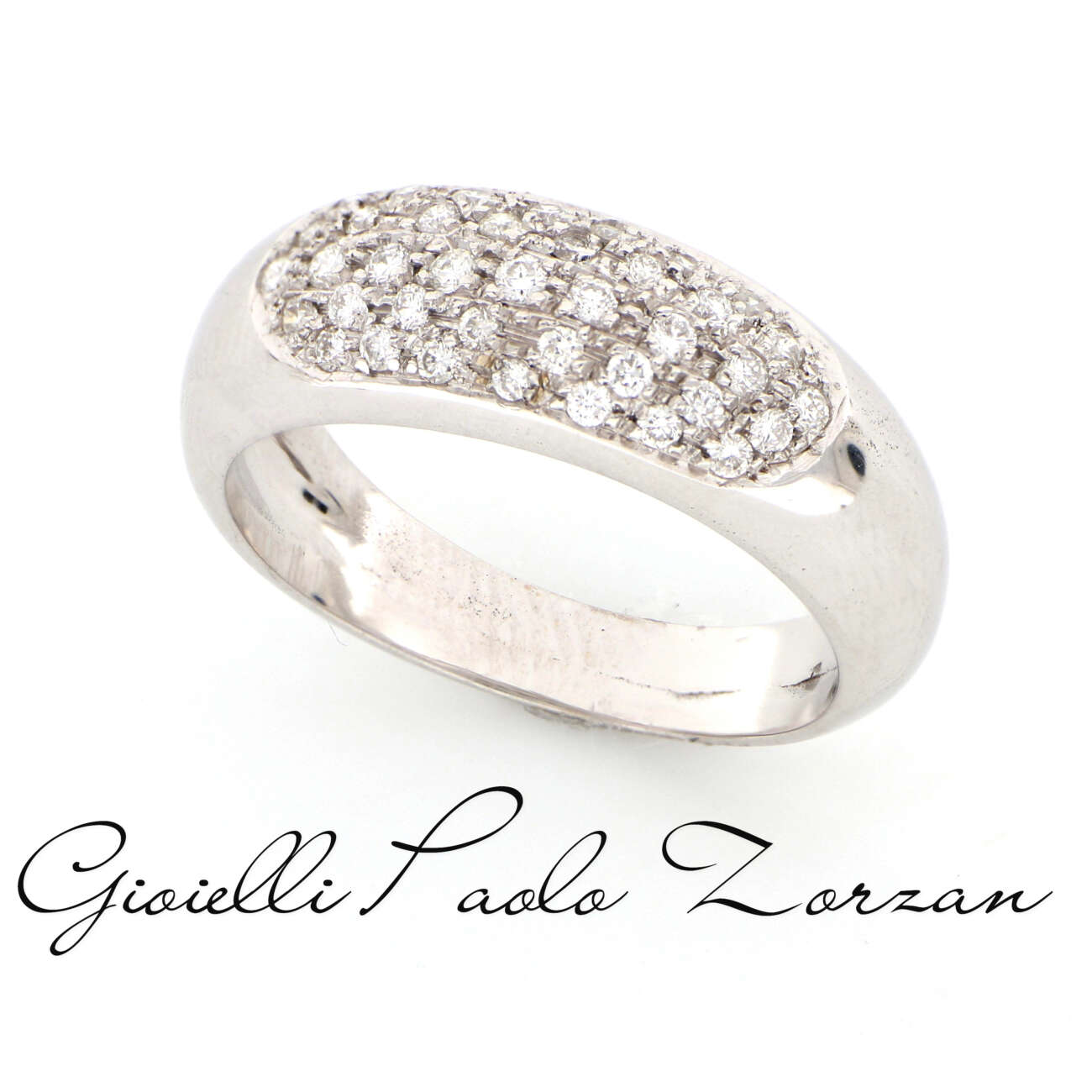 Anello fascia oro best sale bianco e diamanti