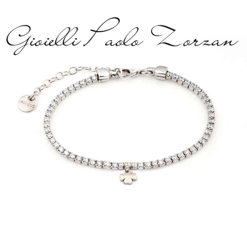 Bracciale Jack&co Shimmer  charm Quadrifoglio in argento JCB1831