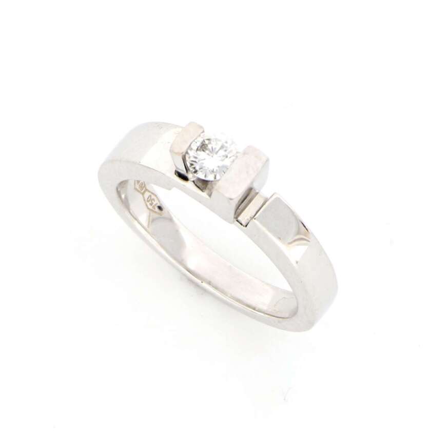 Anello Solitario in Oro Bianco con Diamante ct 0.20 ref AN2109 - immagine 4