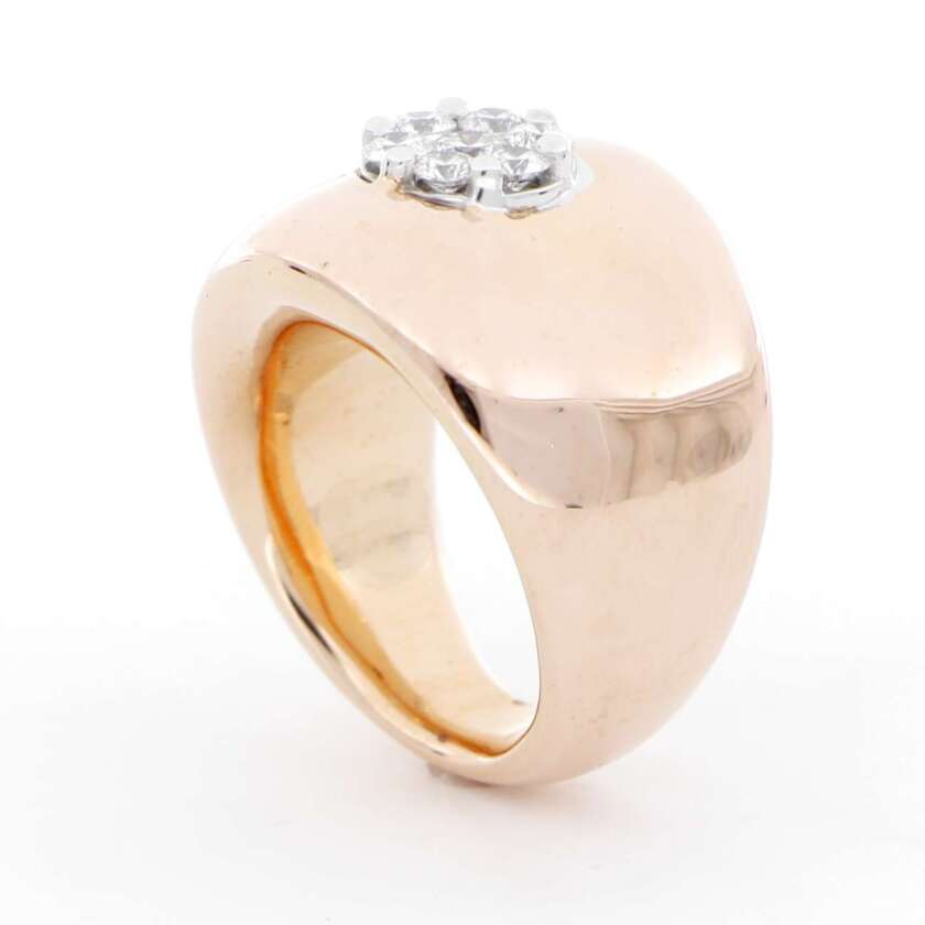 Anello a Fascia Fani Gioielli in Oro Rosa e Diamanti Ref. FNA91S - immagine 3