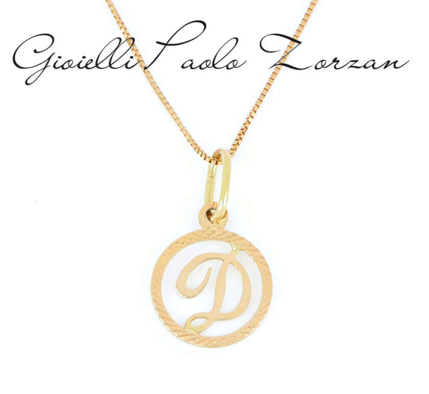 Collana iniziale lettera D in oro giallo INID123