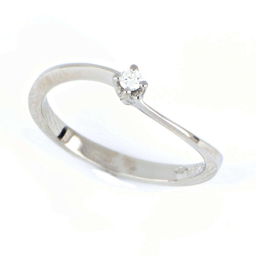 Anello Polello solitario in platino e diamante G2627PT - immagine 2