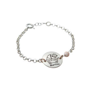 Bracciale Happy Family Baby Collana Bimba Med. 17mm con Corallo ref. CE00C-BBA  Gioielli per bambini