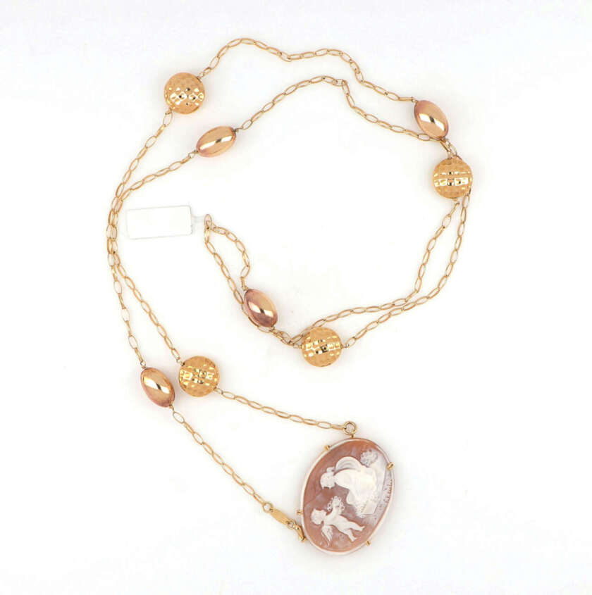 Collana preziosa lunga in oro giallo con cameo CPA40 - immagine 2