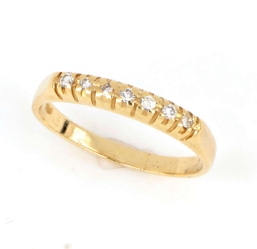 Anello riviere in oro giallo e zirconi AN-25 - immagine 2