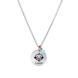 Collana Happy Family Baby Collana Bimbo Med. 17mm con Turchese ref. CE00P-CBO  Gioielli per bambini