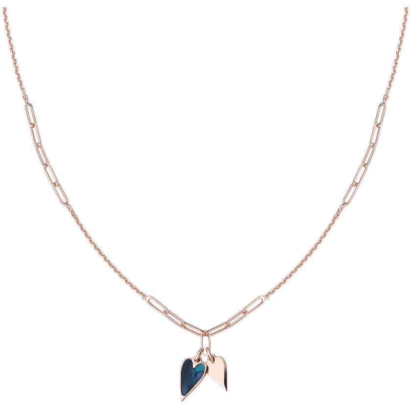 COLLANA AMEN IN ARGENTO ROSATO CON CUORI  CLMPCLRN