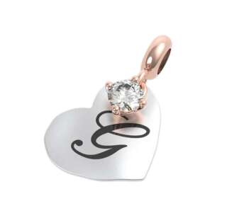 CHARM Rerum lettera G in argento e cristallo di rocca 25189M  Elementi per Bracciali