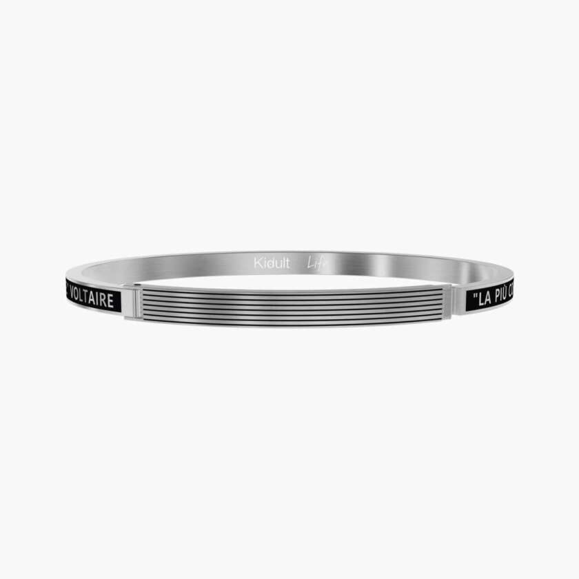 Bracciale Kidult rigido da uomo in acciaio misura large La più coraggiosa decisione… voltaire 732113L