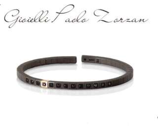BRACCIALE MANO-J UOMO LINEA LOOP IN TITANIO ORO ROSSO 9 KT DIAMANTI BLACK SPRBRT13BRGBR  Bracciali