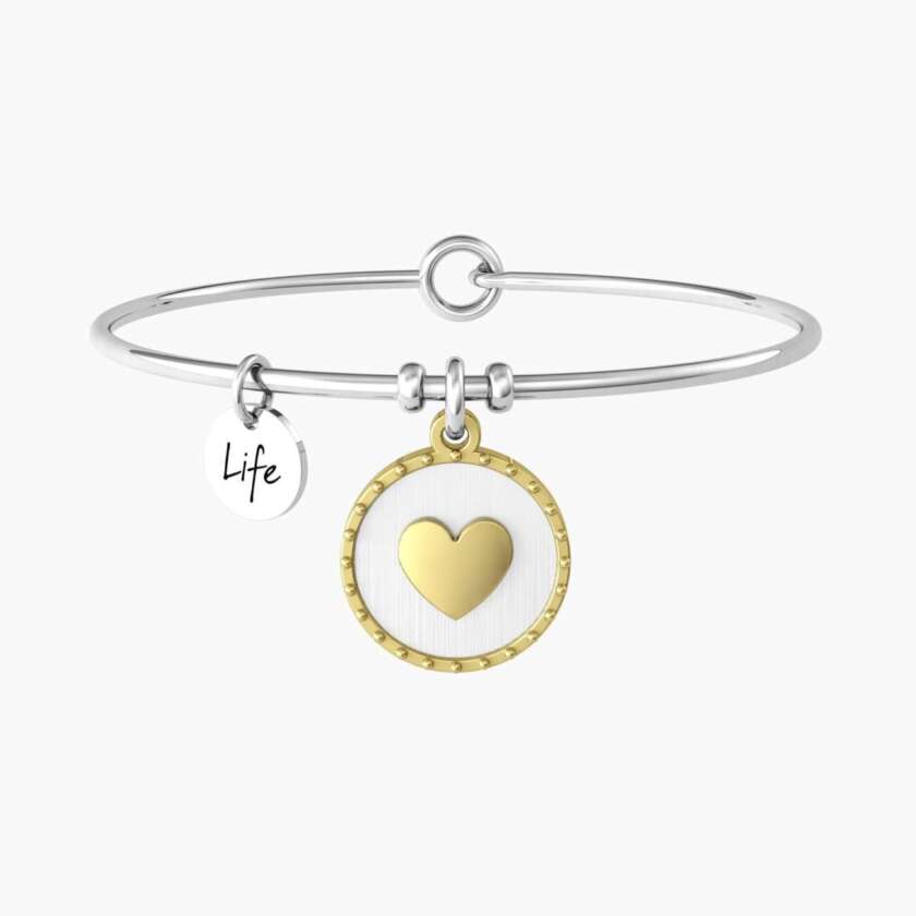 Bracciale Kidult rigido donna con ciondolo tondo e cuore 732126