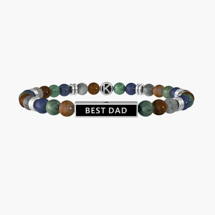 Bracciale kidult elastico per papà con pietre colorate 732132