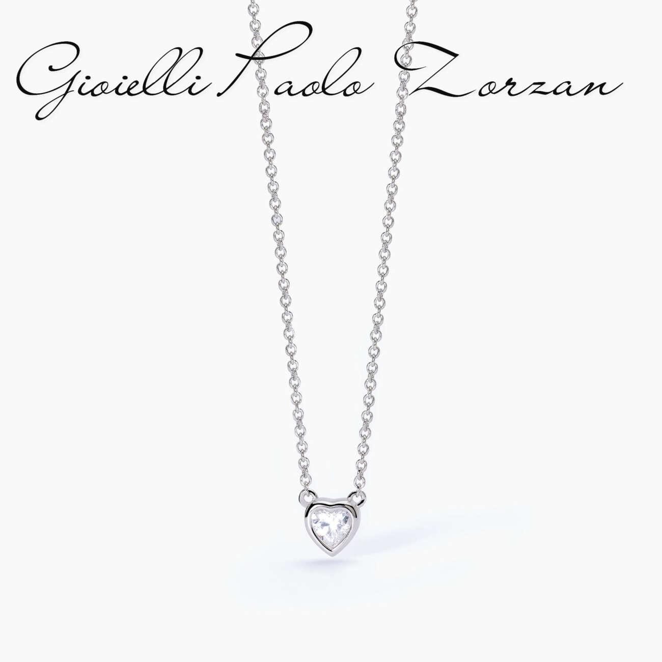 Girocollo Mabina in argento con punto luce taglio cuore SHINY 553545