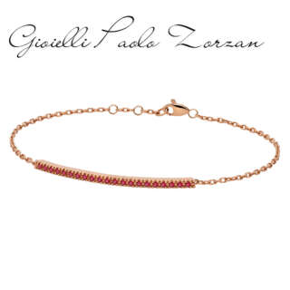 Bracciale Paddle Donna Oro barretta tennis in oro rosa e rubini PHBR9564  Bracciali a Maglia