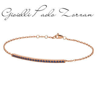 Bracciale Paddle Donna Oro  barretta tennis in oro rosa e zaffiri PHBZ9564  Bracciali a Maglia