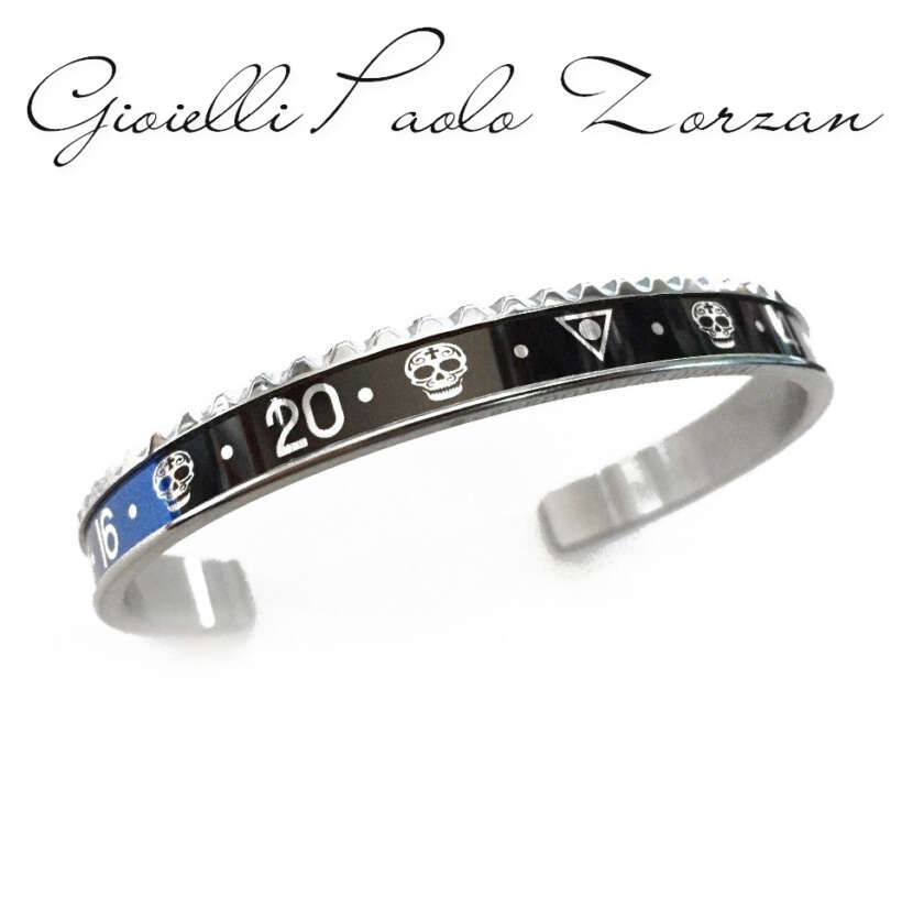 Bracciale speedometer COLLEZIONE SKULL nero blu'  SBR-0439-SKULL