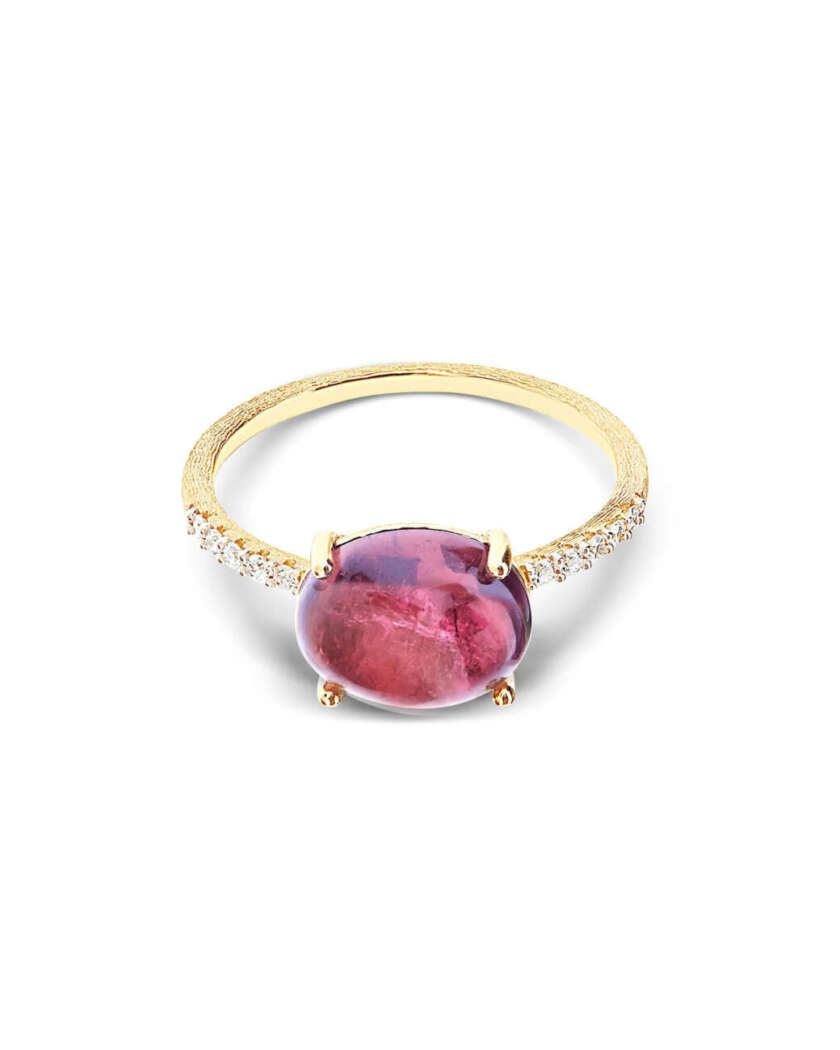 Anello NANIS "DANCING TOURMALINES" in oro, diamanti e tormalina rosa (Mod. grande) ref. AS10-598 - immagine 2