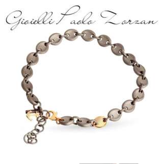 BRACCIALE MANO-J UOMO CON MAGLIE MARINE IN TITANIO, UNA MAGLIA ED ANCORA IN ORO ROSSO 9KT MINBRTMARINE  Bracciali