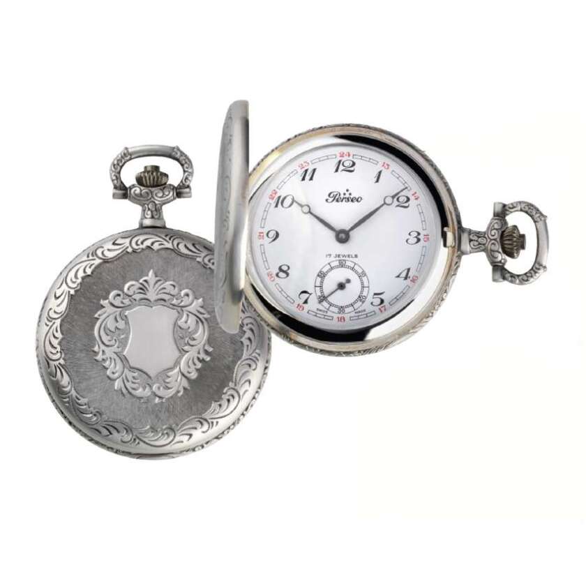 Orologio da Tasca Meccanico Perseo con Coperchio Inciso ref. 17102/S - Scudo