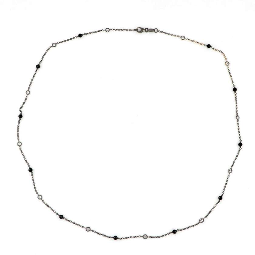 Collana donna in oro brunito e zirconi DZ-COLL-000470