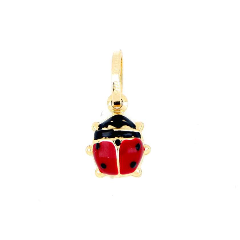 Pendente coccinella in oro giallo e smalto colorato PEN-COCC.P