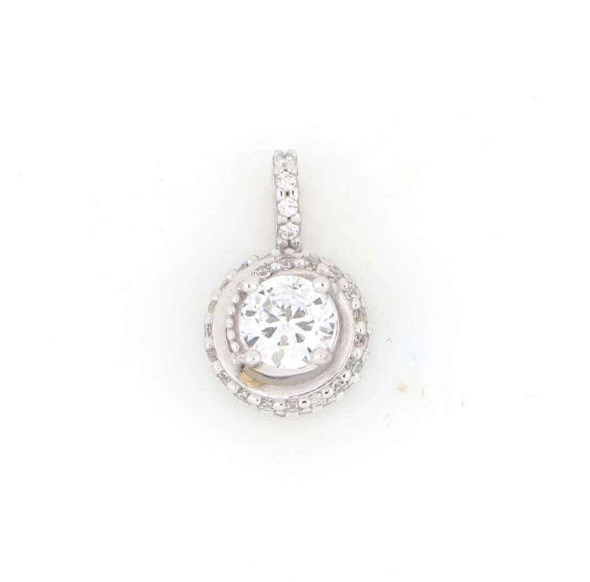 Pendente punto luce in oro bianco e zirconi DZP-2