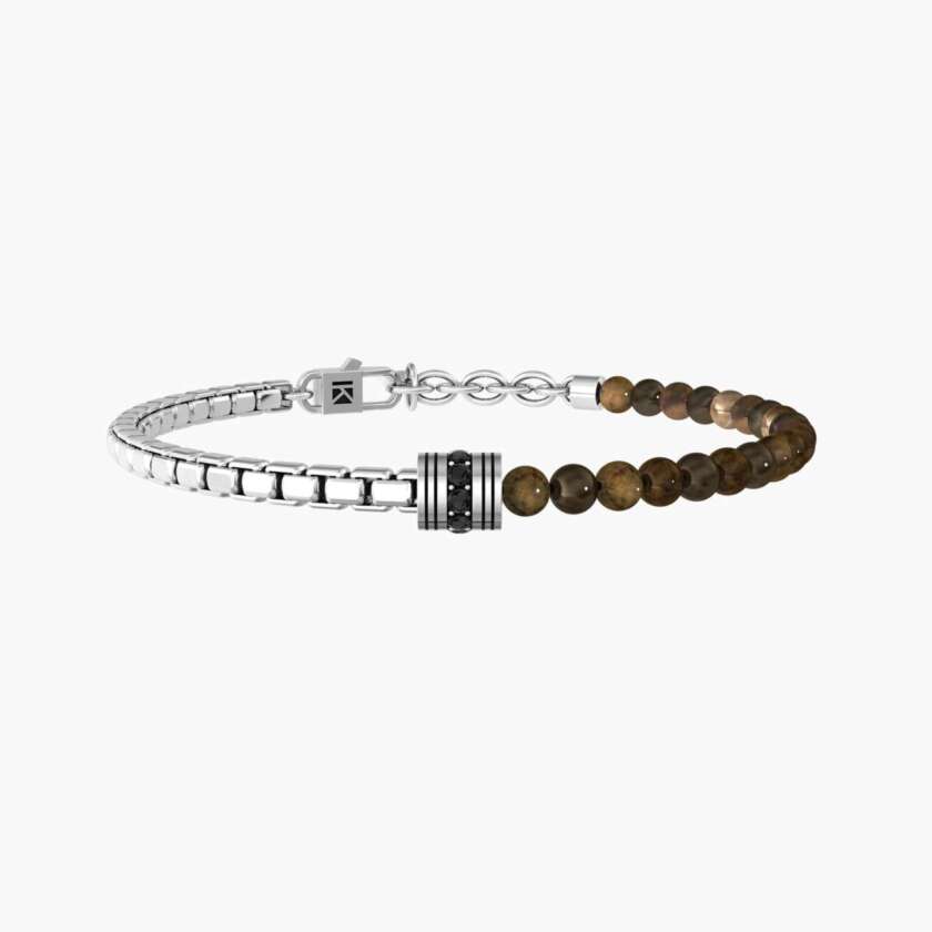 Bracciale kidult uomo con catena e occhio di tigre Equilibrio 732250