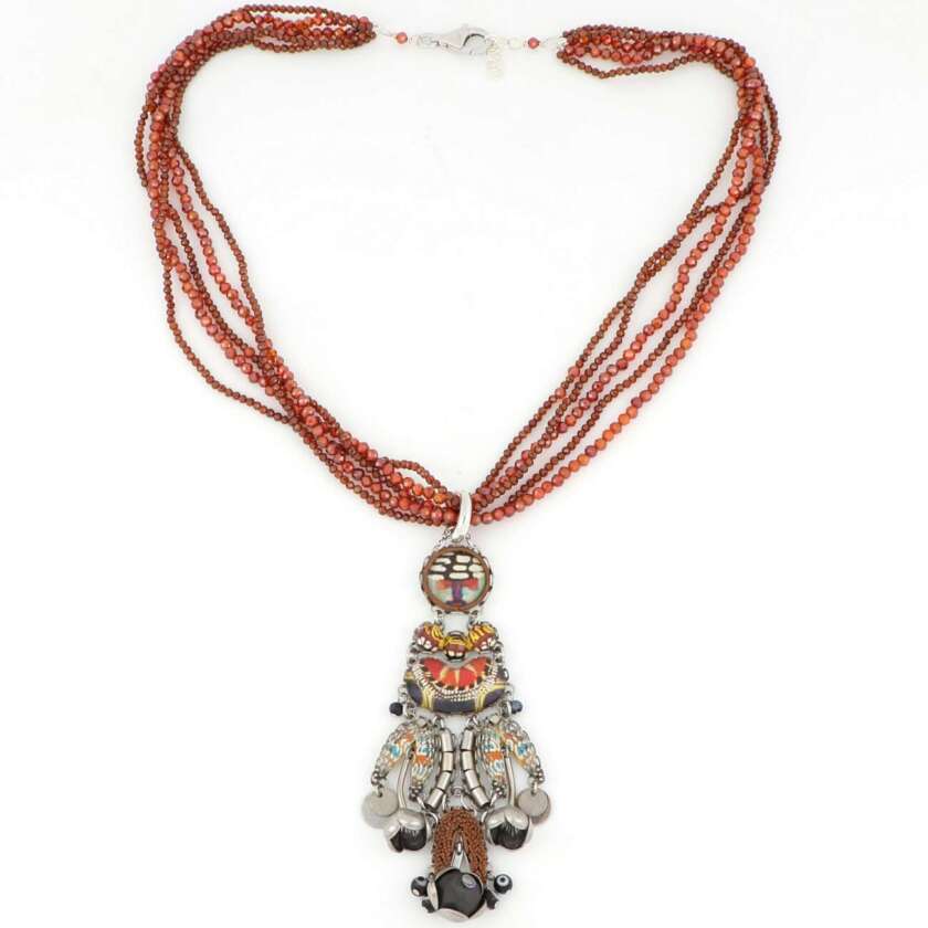 Collana multifilo in argento e salonite VB00010