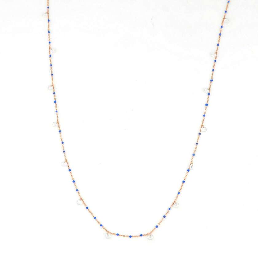 Collana lunga in argento rosato e pietre semi preziose VB00040