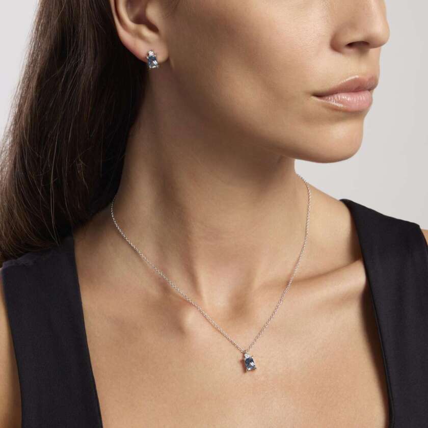 Girocollo Mabina in argento con acquamarina sintetica 553648 - immagine 2
