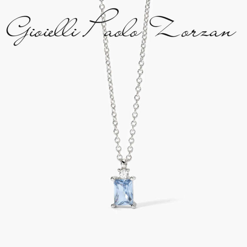 Girocollo Mabina in argento con acquamarina sintetica 553648