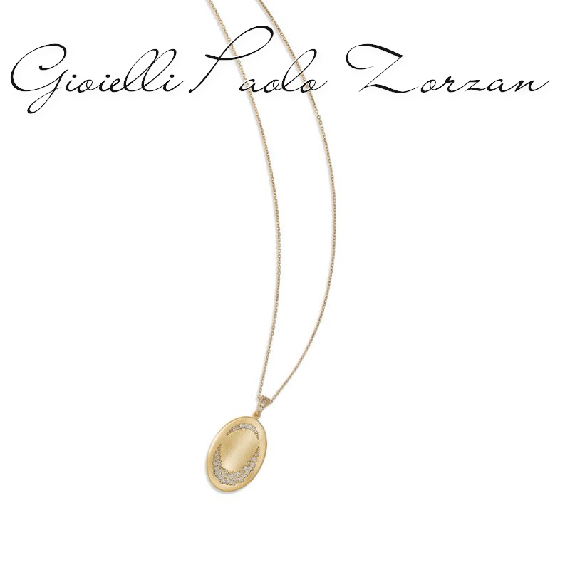 Collana Aquaforte Ovali Preziosi con pendente grande con pavè di