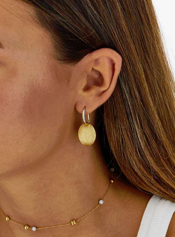 Orecchini Nanis "CILIEGINE" con boules pendenti in oro e dettagli di diamanti (grandi) OS15-583 - immagine 2