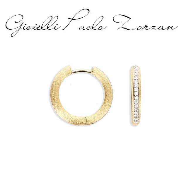 Orecchini Nanis a cerchio grandi "LIBERA" in oro e diamanti OS11-602