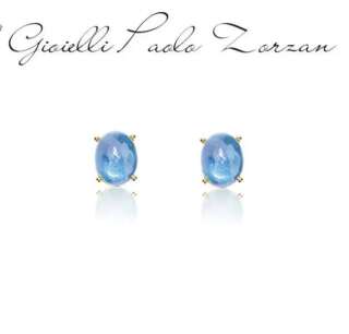 Orecchini Nanis a lobo "DANCING AZURE" in oro e topazio London blu (piccoli) OA4-597  Orecchini a Lobo