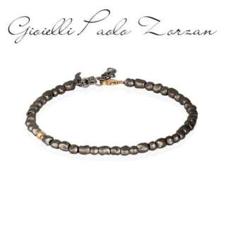 BRACCIALE MANO-J  UOMO CON SASSI PICCOLI IN TITANIO E UN SASSO IN ORO ROSSO 9 KT PEPSMBRT1RG  Bracciali