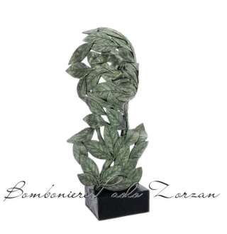 Statua Maschera Harvit in resina verde con foglie "Botanic" 29268  Bomboniere