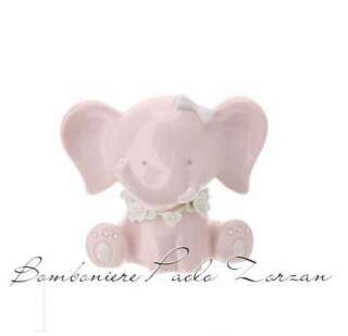 Statuina elefante Hervit in porcellana rosa 29241  Bomboniere