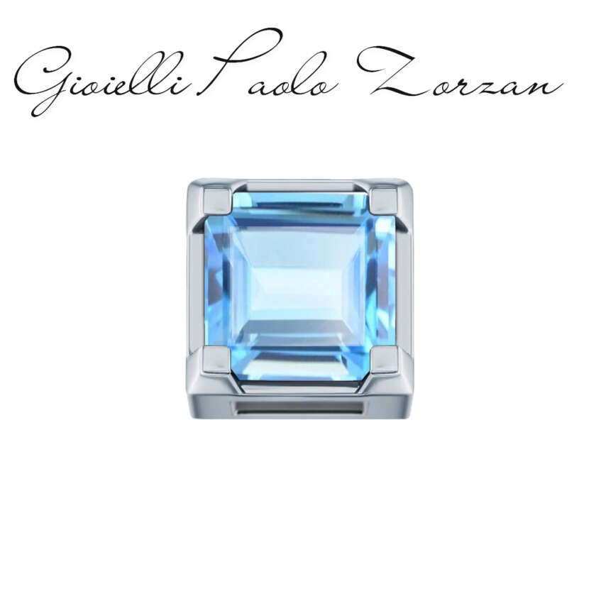 Elements Morse in oro bianco e topazio azzurro DCHY9898
