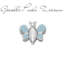 Elements donna oro Ape in oro bianco e smalto azzurro ECF10271  Elementi per Bracciali