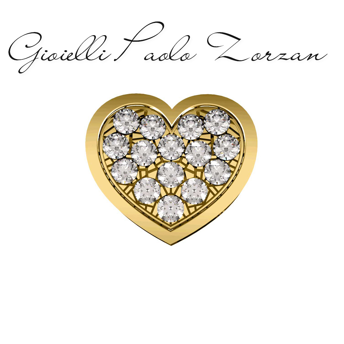 Elements Cuore Grande in oro giallo e diamanti ECF10366.005