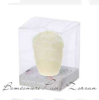 Candela Hervit Bouquet bianca 29247   Bomboniere Candele e Portacandele