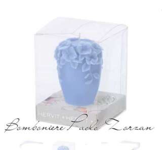 Candela Hervit Bouquet azzurro 29249   Bomboniere Candele e Portacandele