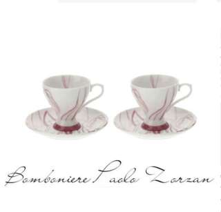 Set due tazzine da caffe' Hervit tulipan rosa 29182  Bomboniere