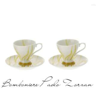 Set due tazzine da caffe' Hervit tulipan giallo 29183  Bomboniere