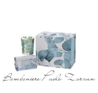 Set candela profumata Hervit con sapone Botanic blu Aqua Di 29188  Bomboniere