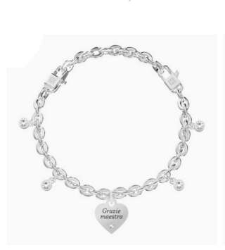 Bracciale regolabile con cuore maestra Cuore grazie maestra 732280  Bracciali a Sfere