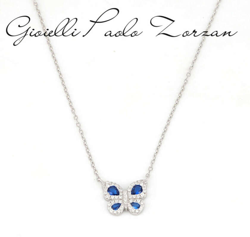 Collana con farfalla in argento 925 e zirconi CZNEW-81